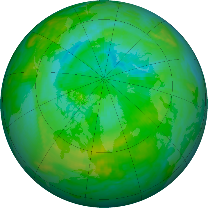 Arctic ozone map for 31 July 1992